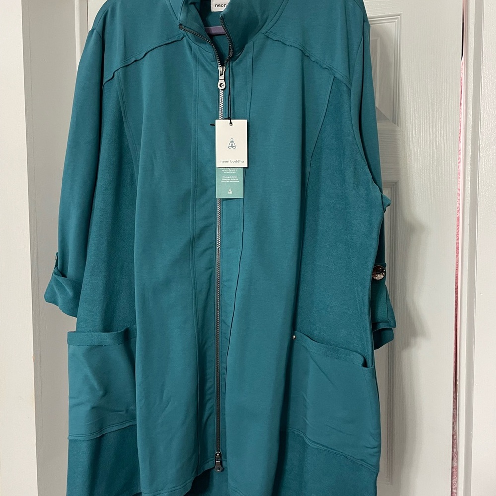 NWT Neon Buddha Roadtrip Women's Jacket 3X Color Green/Teal “Cyan” - Picture 4 of 16